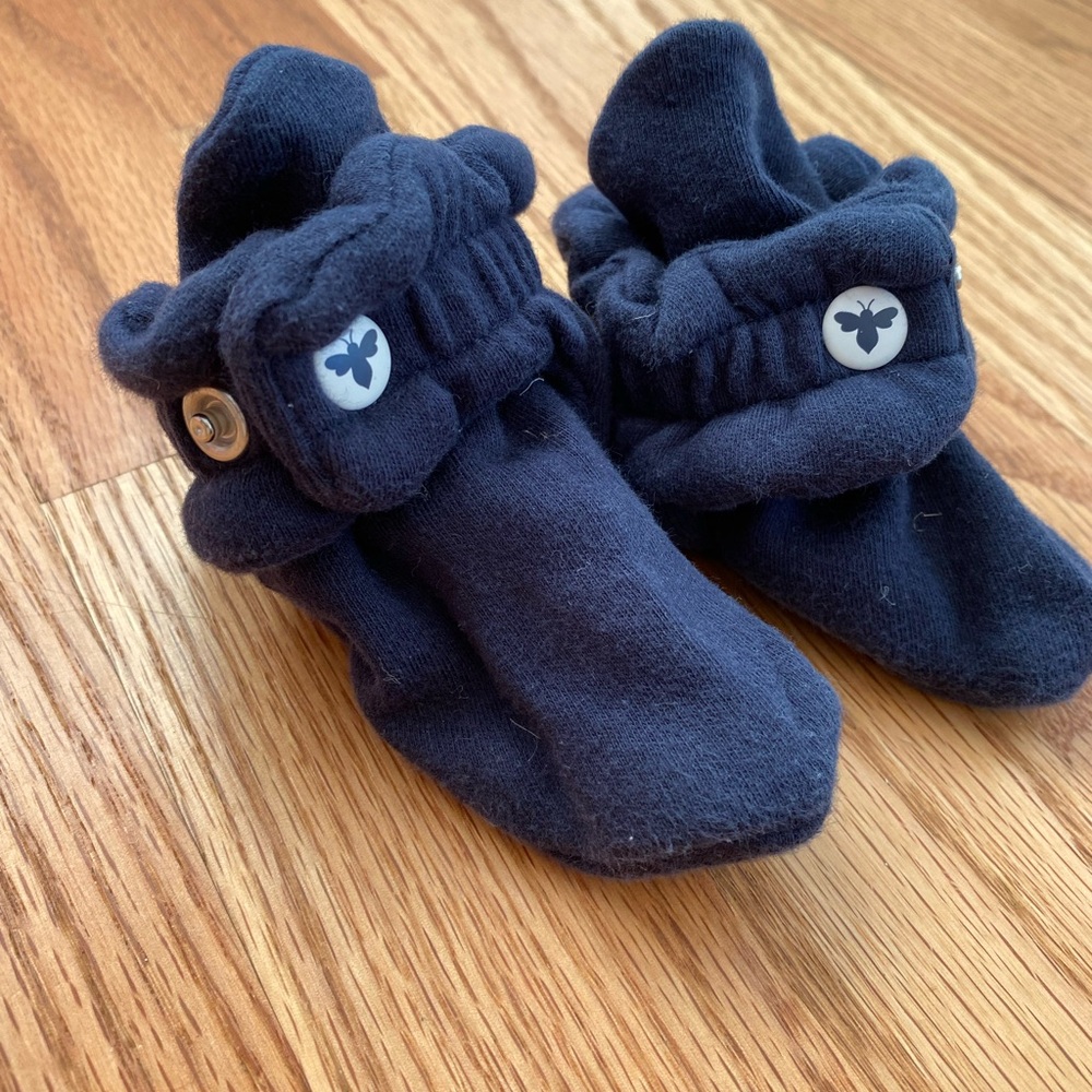 Burt’s bees Navy Blue Baby Booties